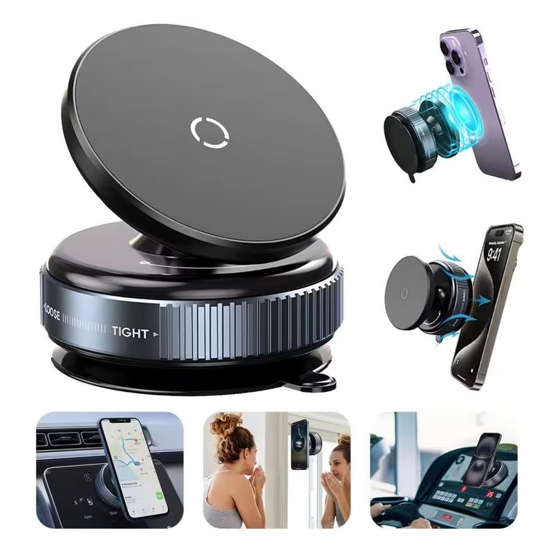 360 Derece Dönebilen Vakumlu Magnetik Telefon Tutucu Ayna-Cam-Araç İçi Aksesuar